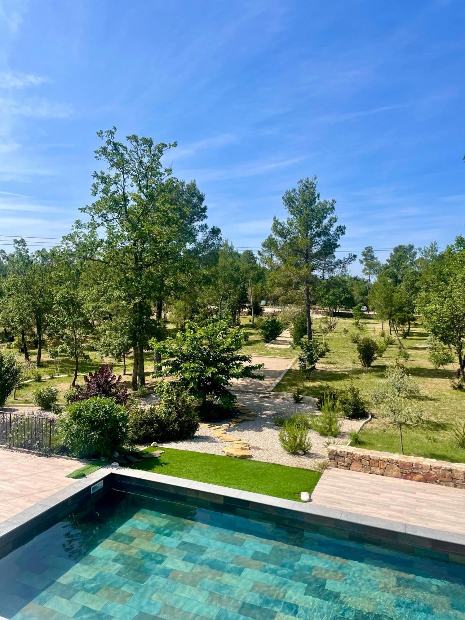 Villa LA GRANDE BASTIDE avec piscine, climatisation et salle de sport Seillans Extérieur photo